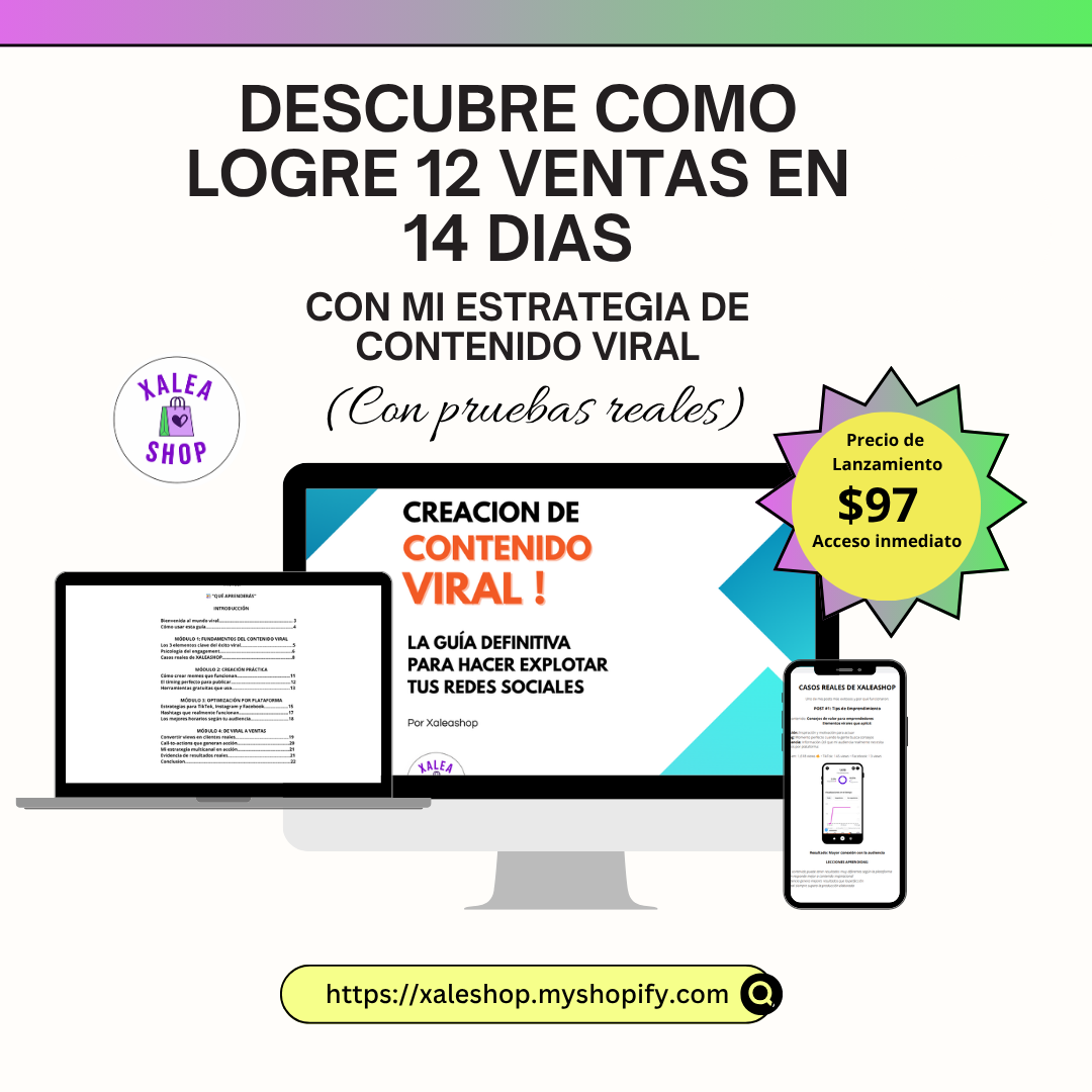 "CURSO: CONTENIDO VIRAL QUE CONVIERTE - DE 0 A 12 VENTAS EN 14 DÍAS"